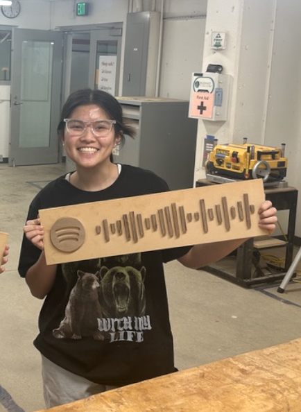 Wooden Spotify Sign